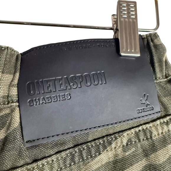 One Teaspoon Shabbies Green Camo Print High Rise Drawstring Pants Size XS - Picture 7 of 9